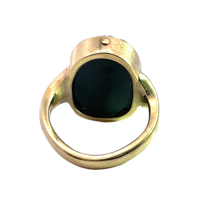 Ancient jasper Scarab set in modern 18KY gold ring