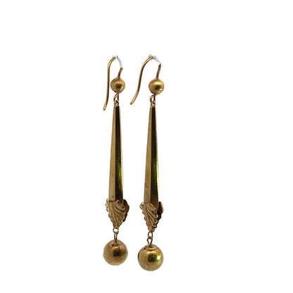 Victorian 9K gold drop earrings