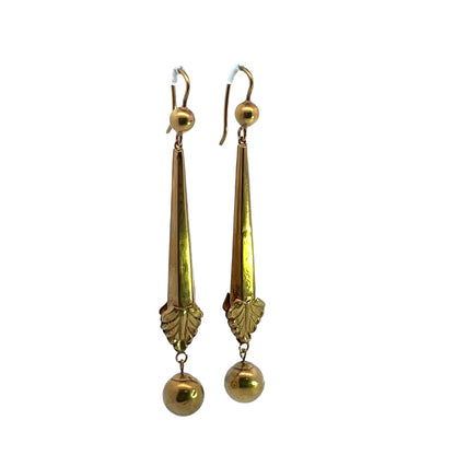 Victorian 9K gold drop earrings
