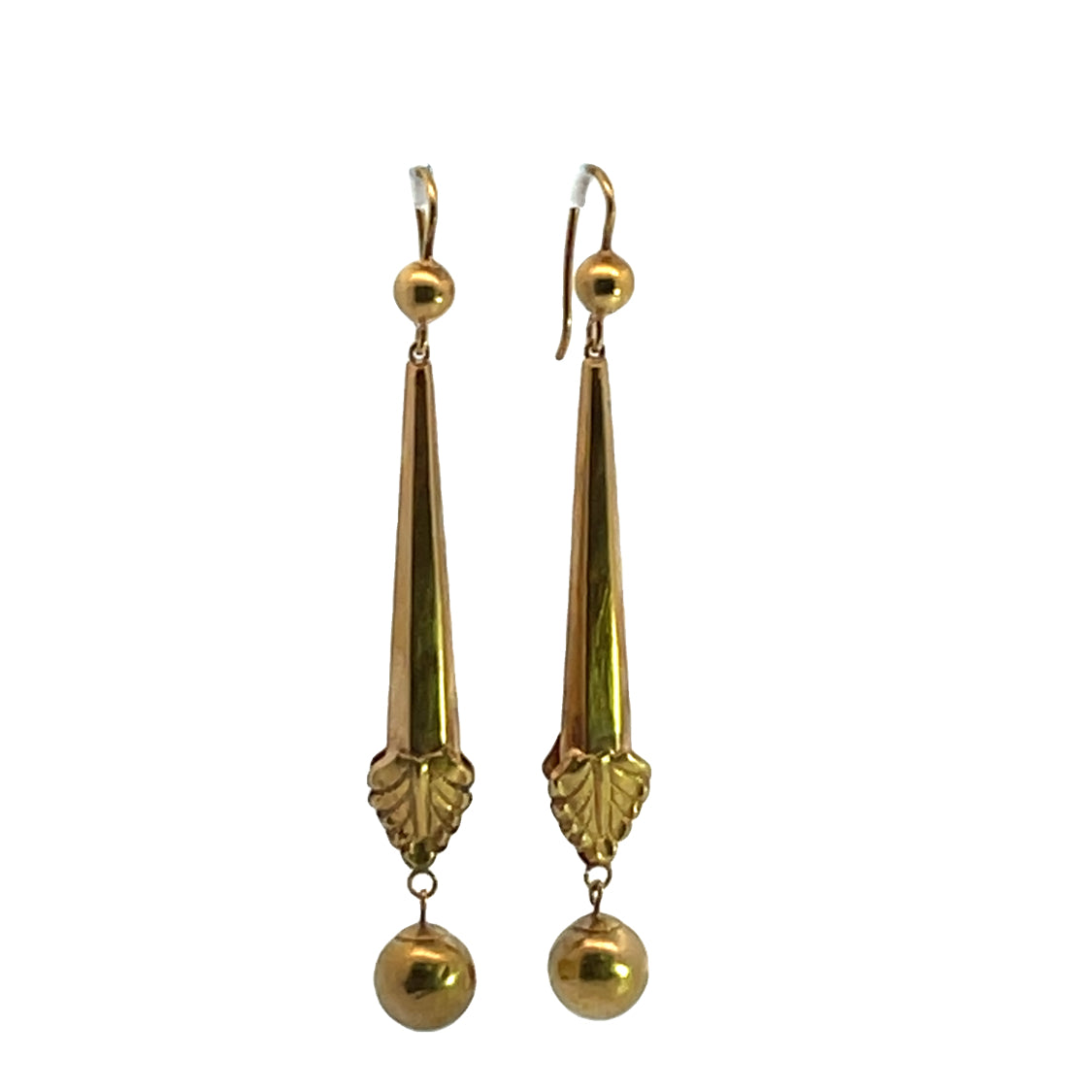 Victorian 9K gold drop earrings