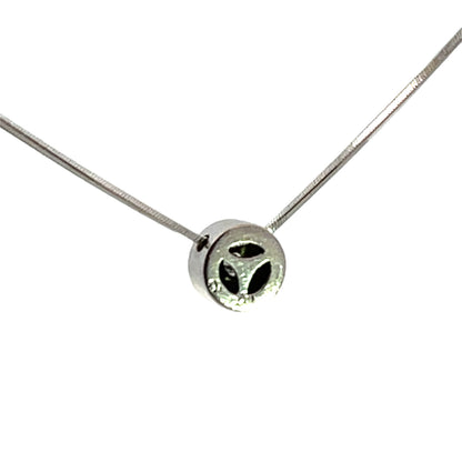 Modern 18K white gold and natural diamond pendant with chain
