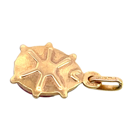 Victorian 9KY gold enamel ladybug charm