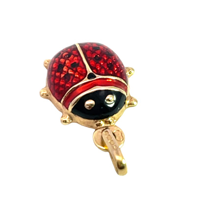 Victorian 9KY gold enamel ladybug charm