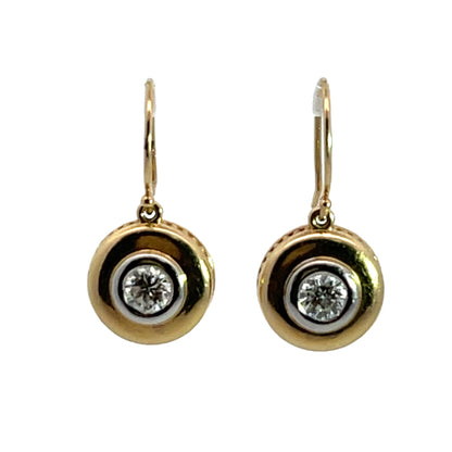 Modern 14KY and white gold drop earring