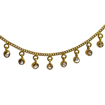 Modern 22Ky gold with yellow and cognac diamond drops necklace