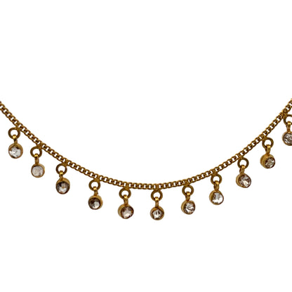 Modern 22Ky gold with yellow and cognac diamond drops necklace