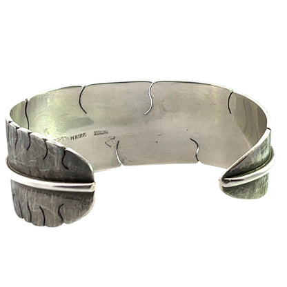 Native American Sterling Silver feather cuff bracelet