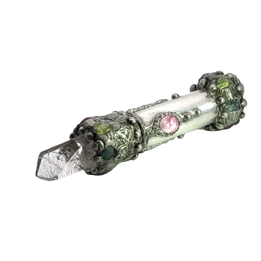 Victorian Sterling Silver, amethyst, rock crystal, emerald, ruby and sapphire Kaleidoscope