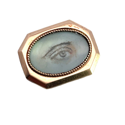 Georgian 15KY rose gold and 'Lover's Eye' Brooch
