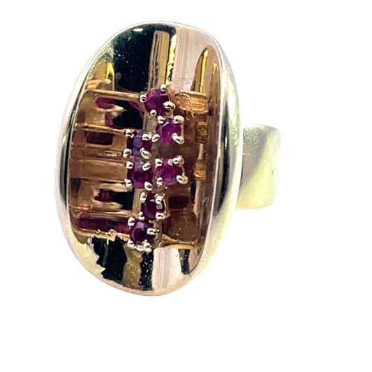 Modern 14KY gold and ruby ring