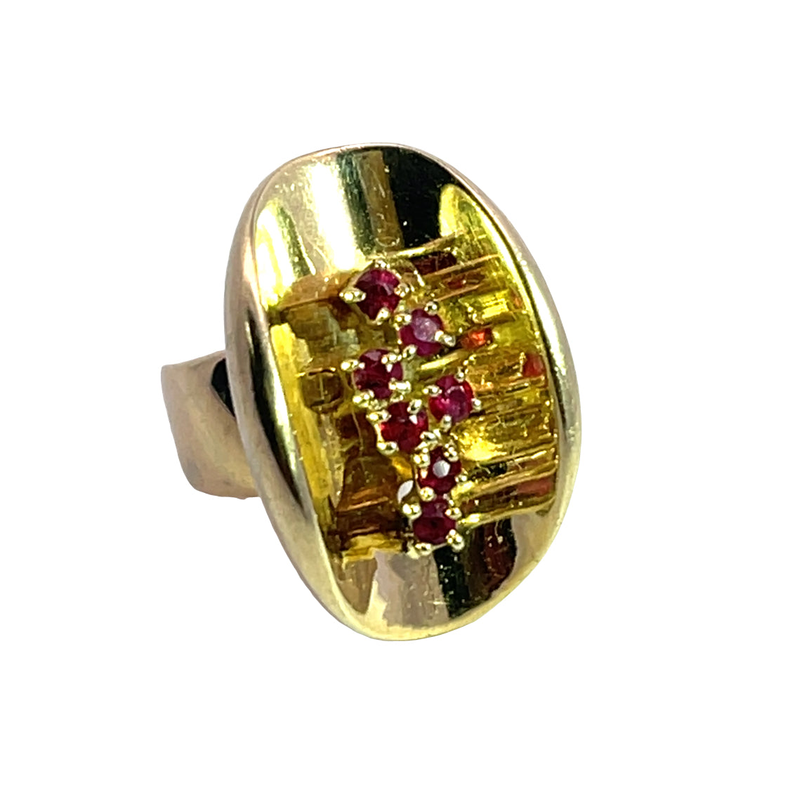 Modern 14KY gold and ruby ring