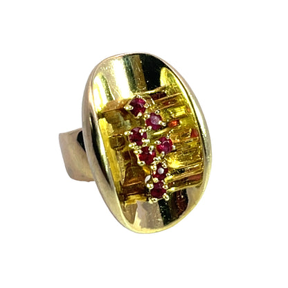 Modern 14KY gold and ruby ring