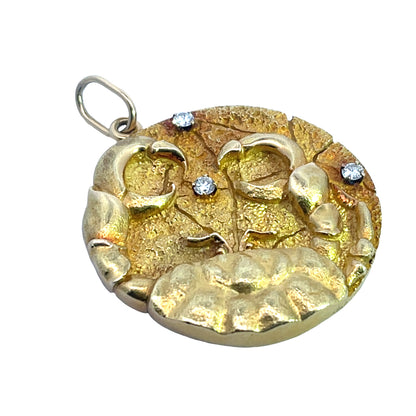 Modern Tiffany and Company 18KY gold Cancer pendant