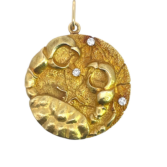 Modern Tiffany and Company 18KY gold Cancer pendant