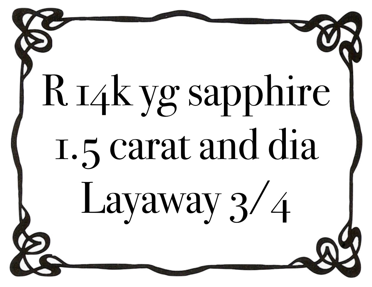 R 14KYG SAPPHIRE DIA LAYAWAY 3/4