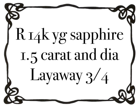 R 14KYG SAPPHIRE DIA LAYAWAY 3/4