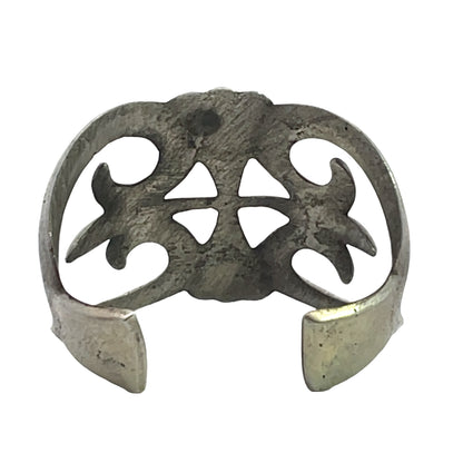 Native American Sterling silver Tufa cast cuff bracelet