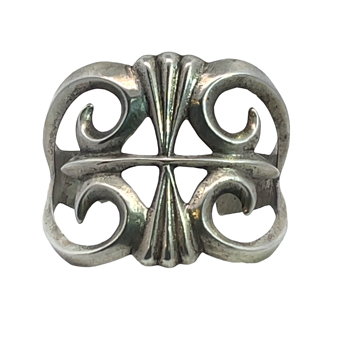 Native American Sterling silver Tufa cast cuff bracelet