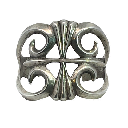 Native American Sterling silver Tufa cast cuff bracelet