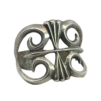 Native American Sterling silver Tufa cast cuff bracelet