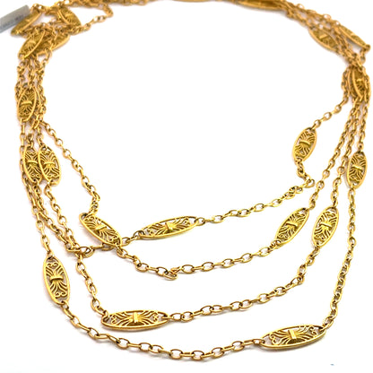 Victorian 18KY gold over gilded bronze 'Ormolu' chain necklace
