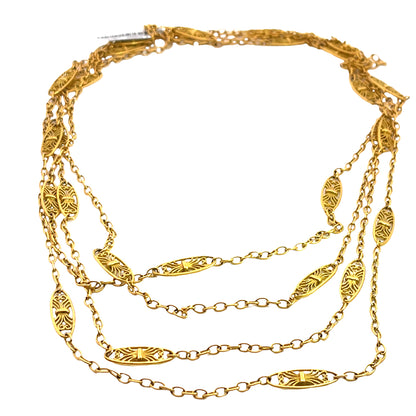 Victorian 18KY gold over gilded bronze 'Ormolu' chain necklace