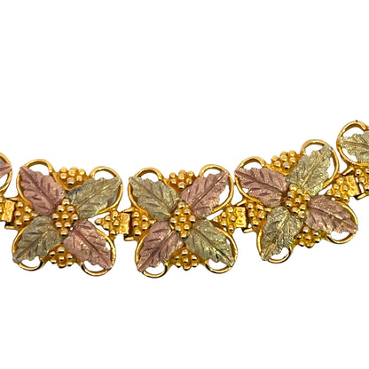 Modern 10KY gold, Black Hills gold and gold fill link bracelet