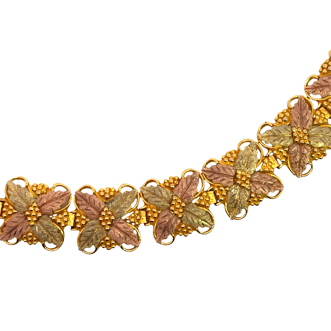 Modern 10KY gold, Black Hills gold and gold fill link bracelet