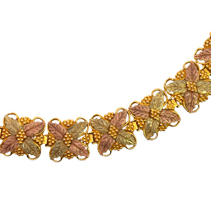 Modern 10KY gold, Black Hills gold and gold fill link bracelet