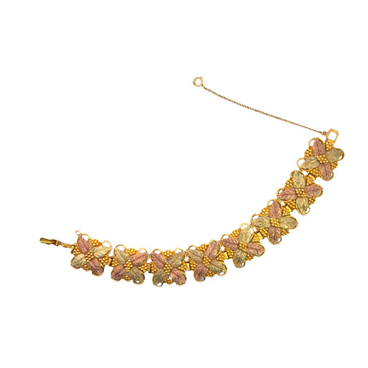 Modern 10KY gold, Black Hills gold and gold fill link bracelet