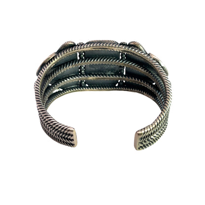 Native American Sterling Silver, turquoise, and lapis cuff bracelet