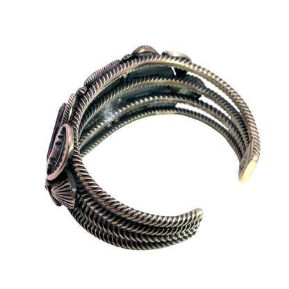 Native American Sterling Silver, turquoise, and lapis cuff bracelet