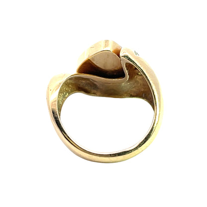 Modern 14KY gold, Boulder opal and diamond accented ring