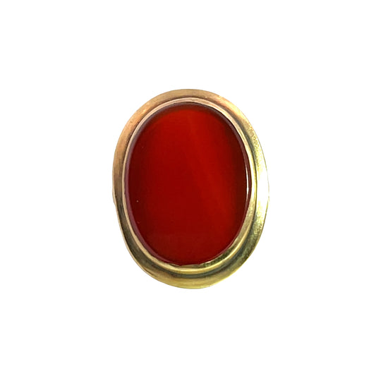 Victorian 14KY gold and carnelian oval ring