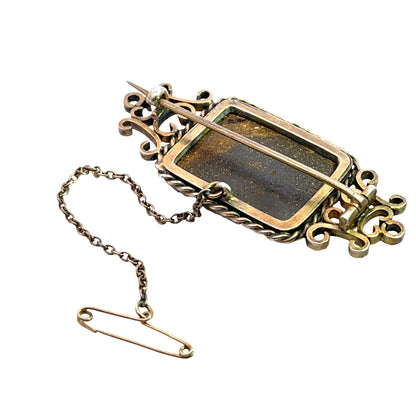 Modern 14KY gold Boulder opal brooch