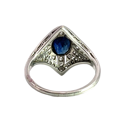 Edwardian Platinum, sapphire and diamond ring