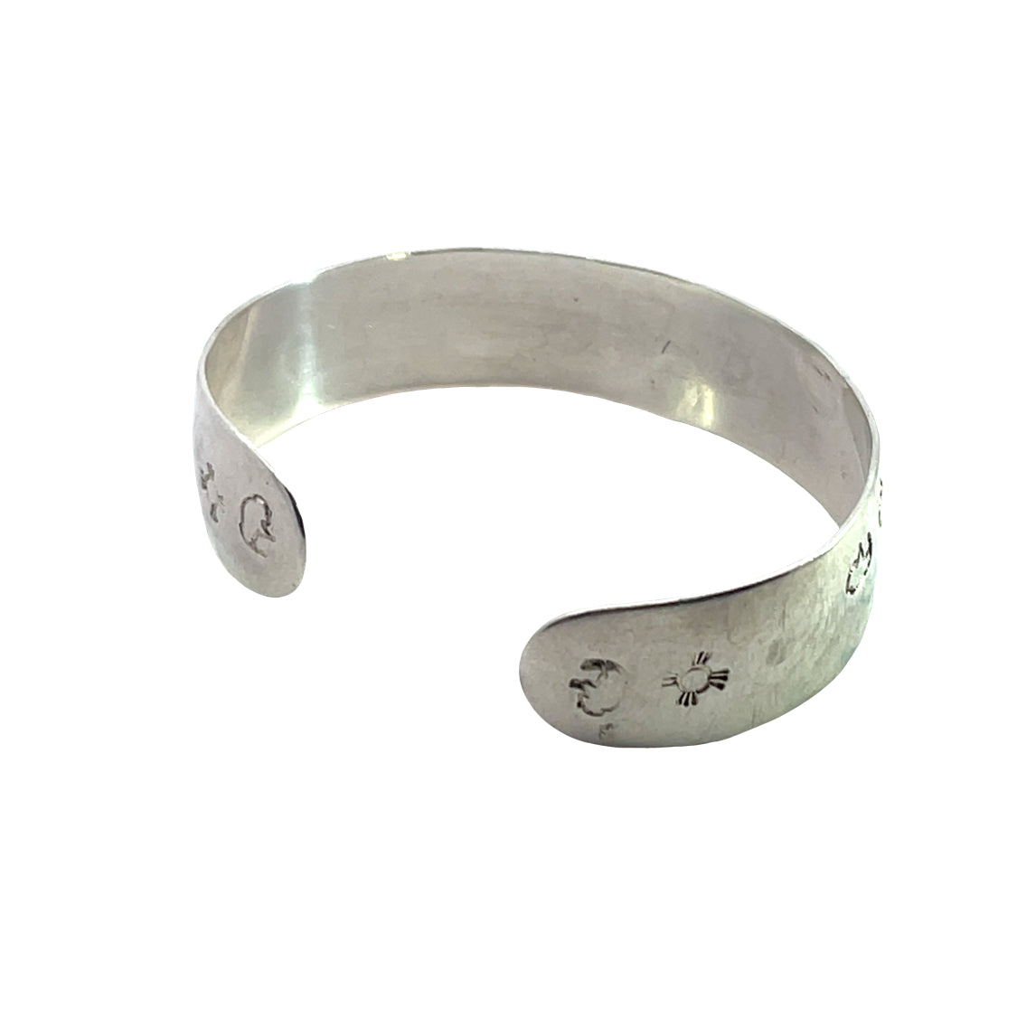 Native American Sterling Silver stamped buffalo cuff bracelet