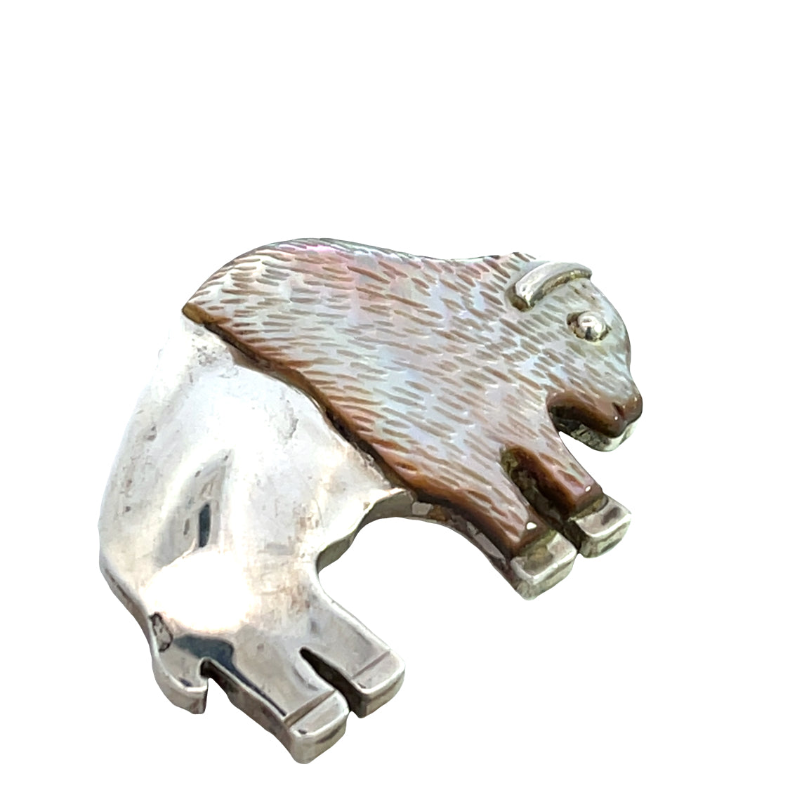 Native American Sterling silver and mother of pearl convertible pin and pendant