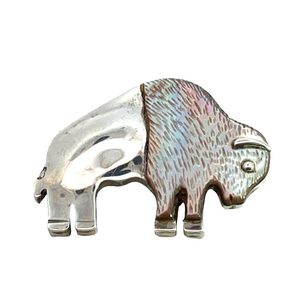 Native American Sterling silver and mother of pearl convertible pin and pendant