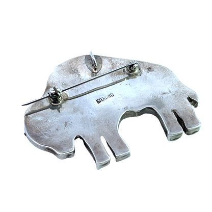 Native American Sterling silver and mother of pearl convertible pin and pendant