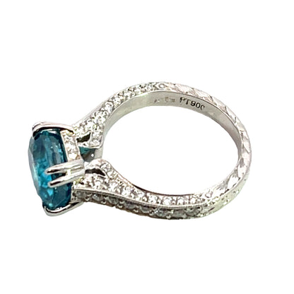 Art Deco Platinum zircon and diamond ring