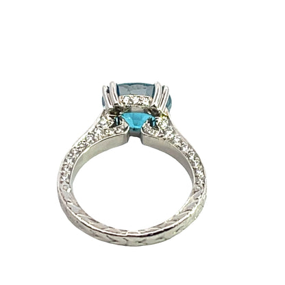 Art Deco Platinum zircon and diamond ring