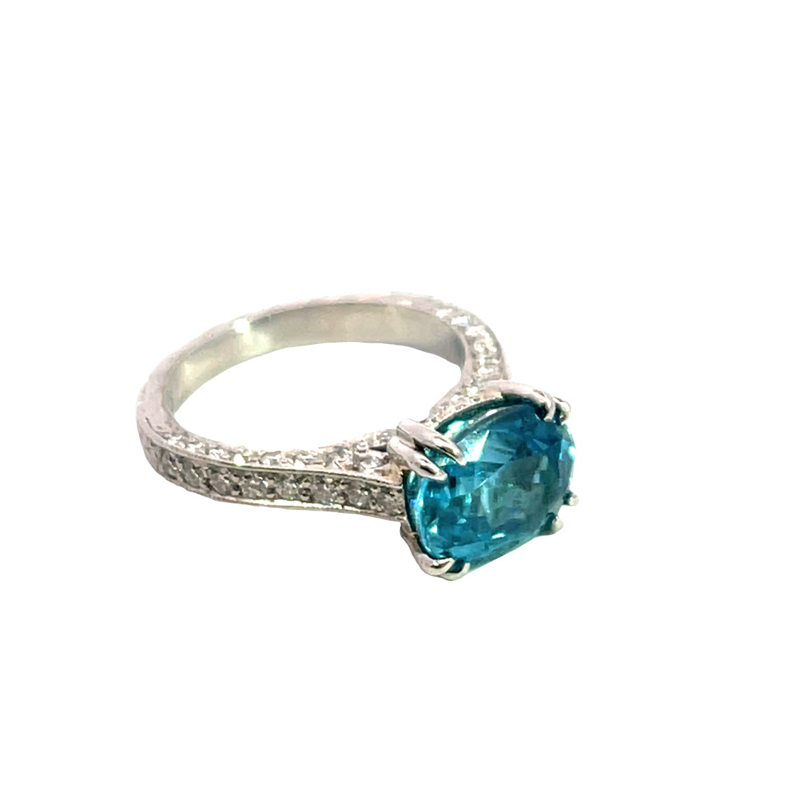 Art Deco Platinum zircon and diamond ring