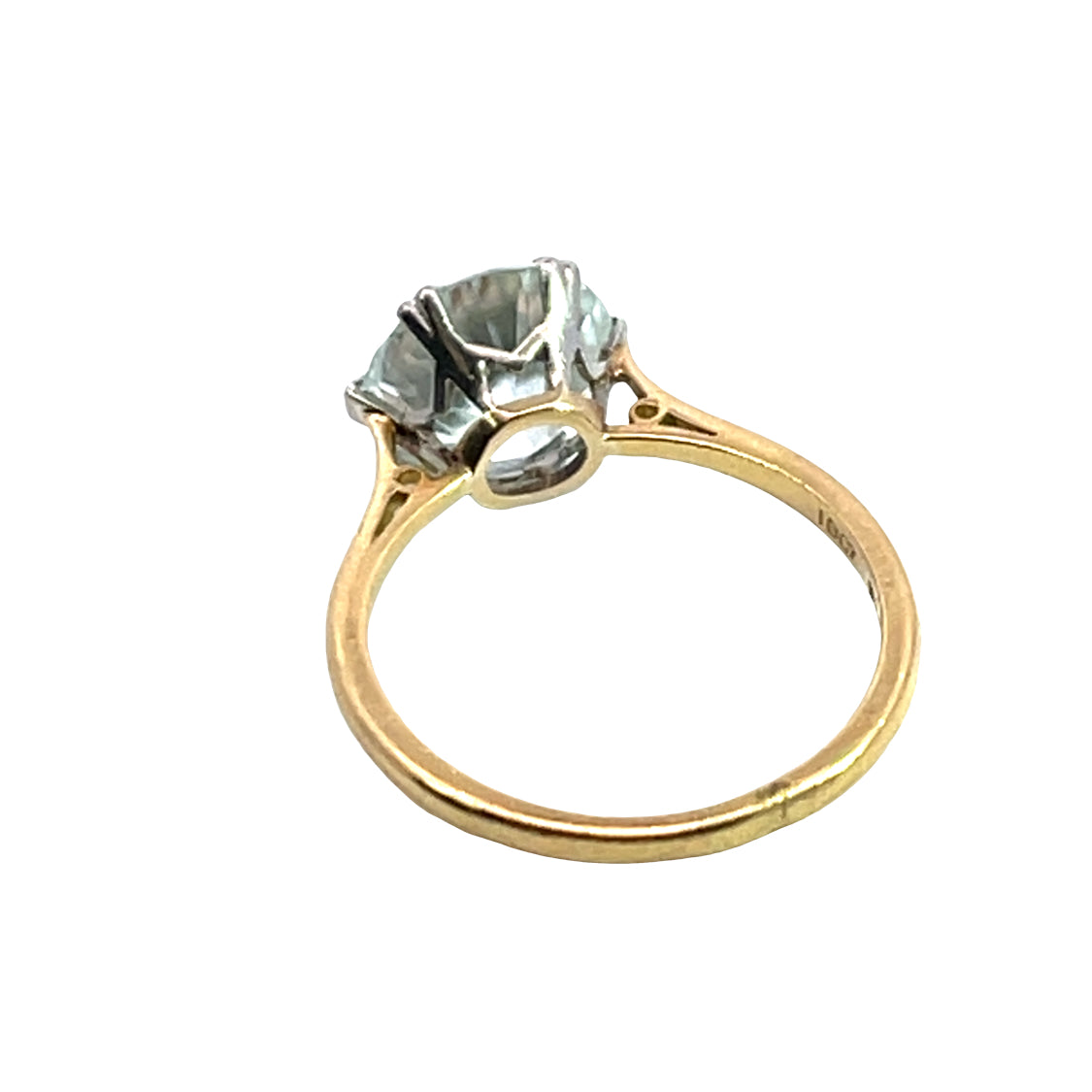 Victorian 18KY gold, platinum and zircon ring