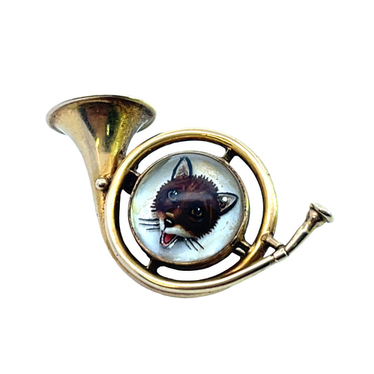 Victorian 14KY gold Fox Horn Essex crystal