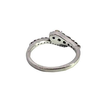 Victorian Sterling silver, green garnet and rose cut diamond snake ring