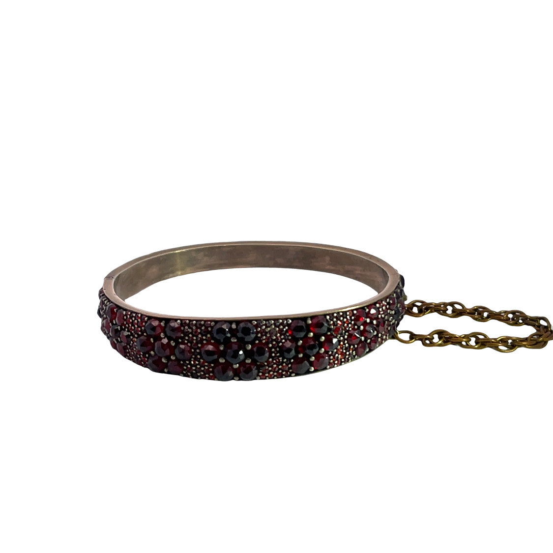 Victorian Gilt Garnet hinged bracelet