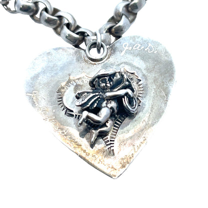 Modern Sterling Silver and Lapis Joan Slifka Cowboy Cupid charm bracelet