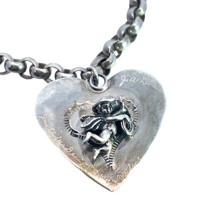 Modern Sterling Silver and Lapis Joan Slifka Cowboy Cupid charm bracelet