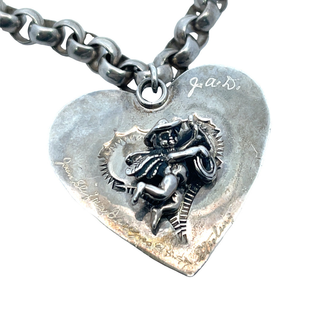 Modern Sterling Silver and Lapis Joan Slifka Cowboy Cupid charm bracelet